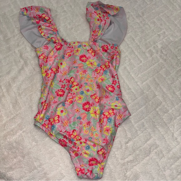 🦅 Floral Ruffle Sleeve Swimsuit - Picture 4 of 4